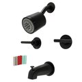 Kingston Brass Two-Handle Tub and Shower Faucet, Matte Black KBX8140CKL